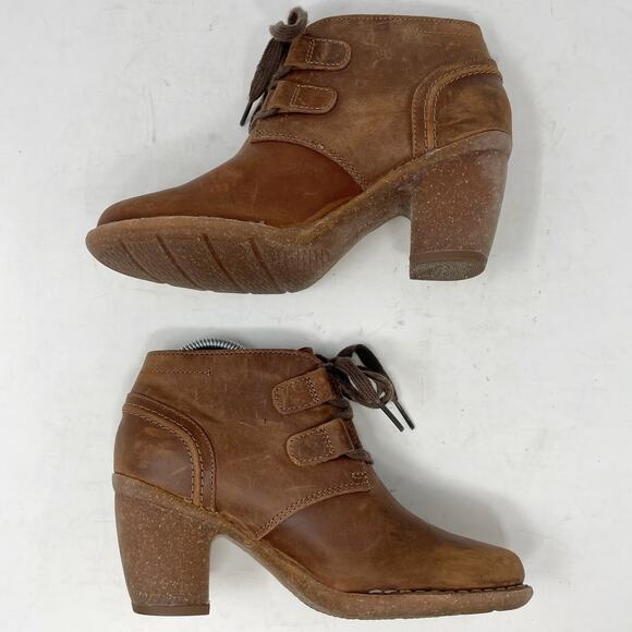 Clarks Carleta Lyon Brown Leather Ankle Boots Size 5.5 - Picture 10 of 10